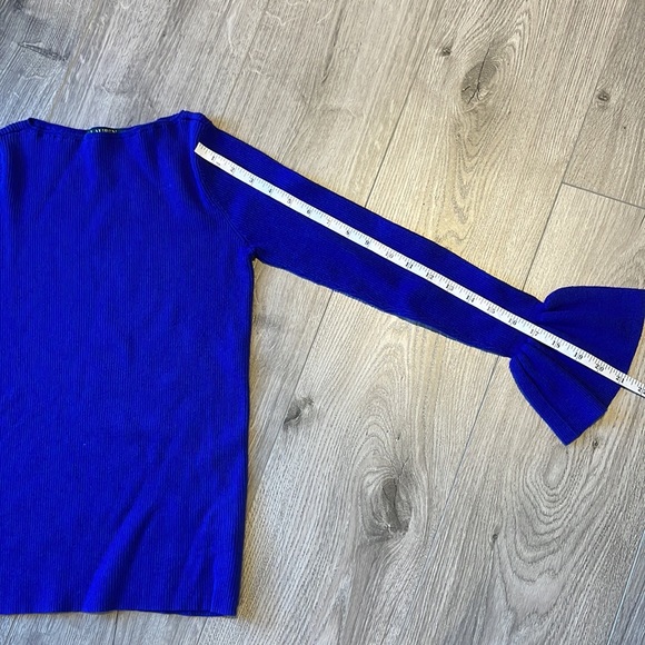 Lauren Ralph Cobalt Blue Ribbed Sweater with flared cuffs - Picture 5 of 7